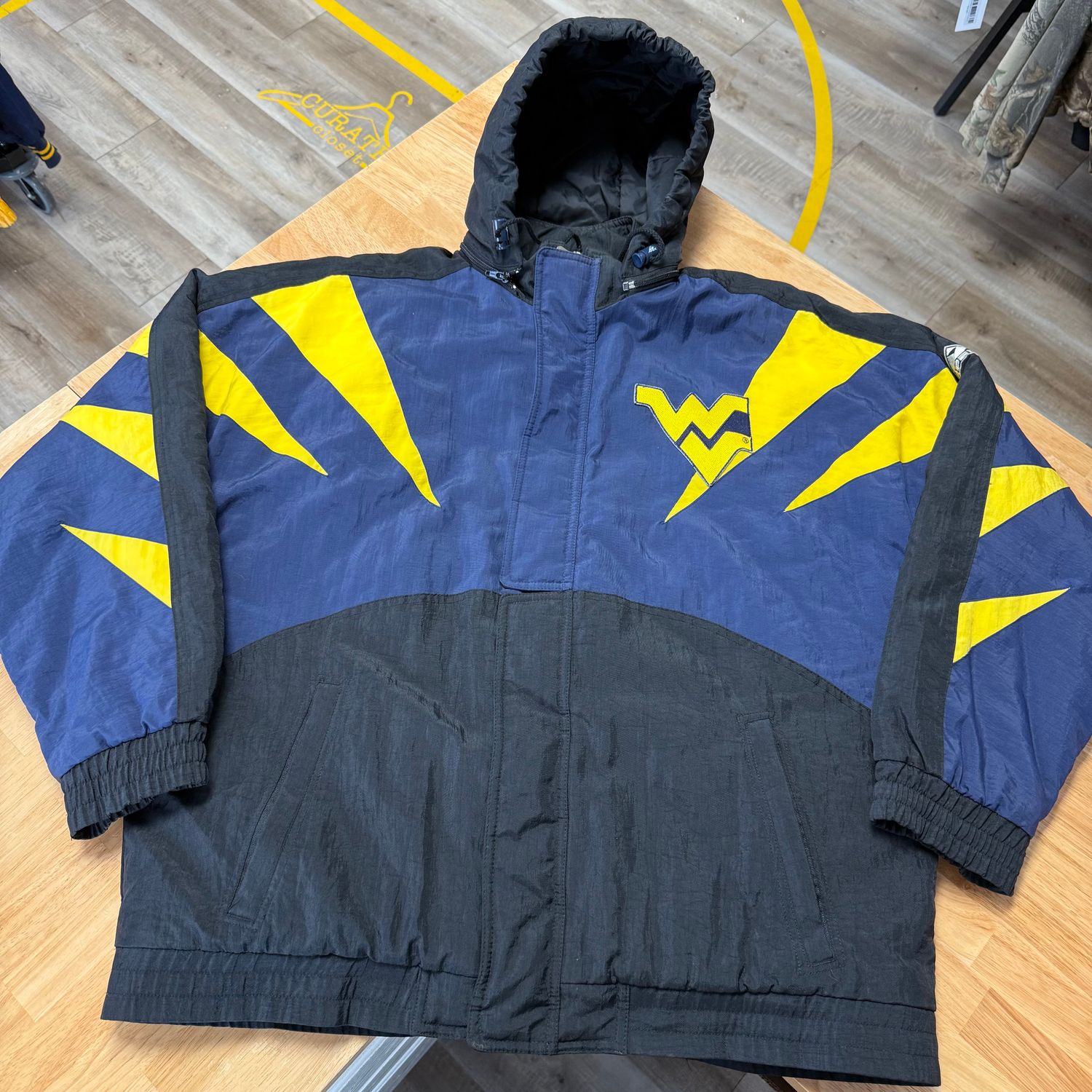 WVU Apex Black Puffer Large