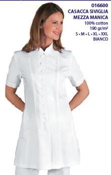 Casacca siviglia bianco cotone mezza manica 100% taglia M