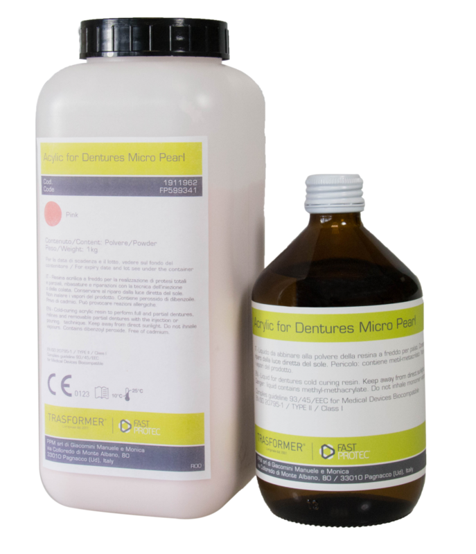 KIT Resina Microperlata ROSA VENATA PER PROTESI + LIQUIDO