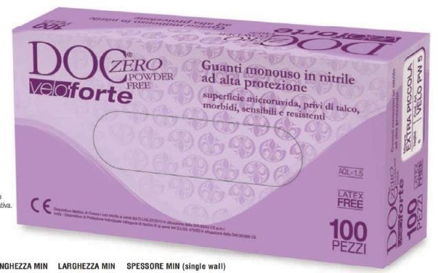 Guanti nitrile senza Polvere DOC