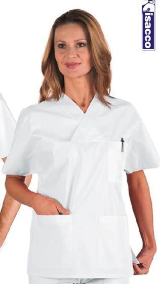 Casacca collo a V bianco cotone 100% taglia M