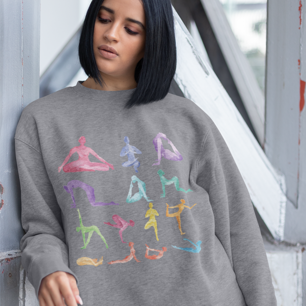Yoga Theme Sweatshirt, Size: S, Color: Sport Grey