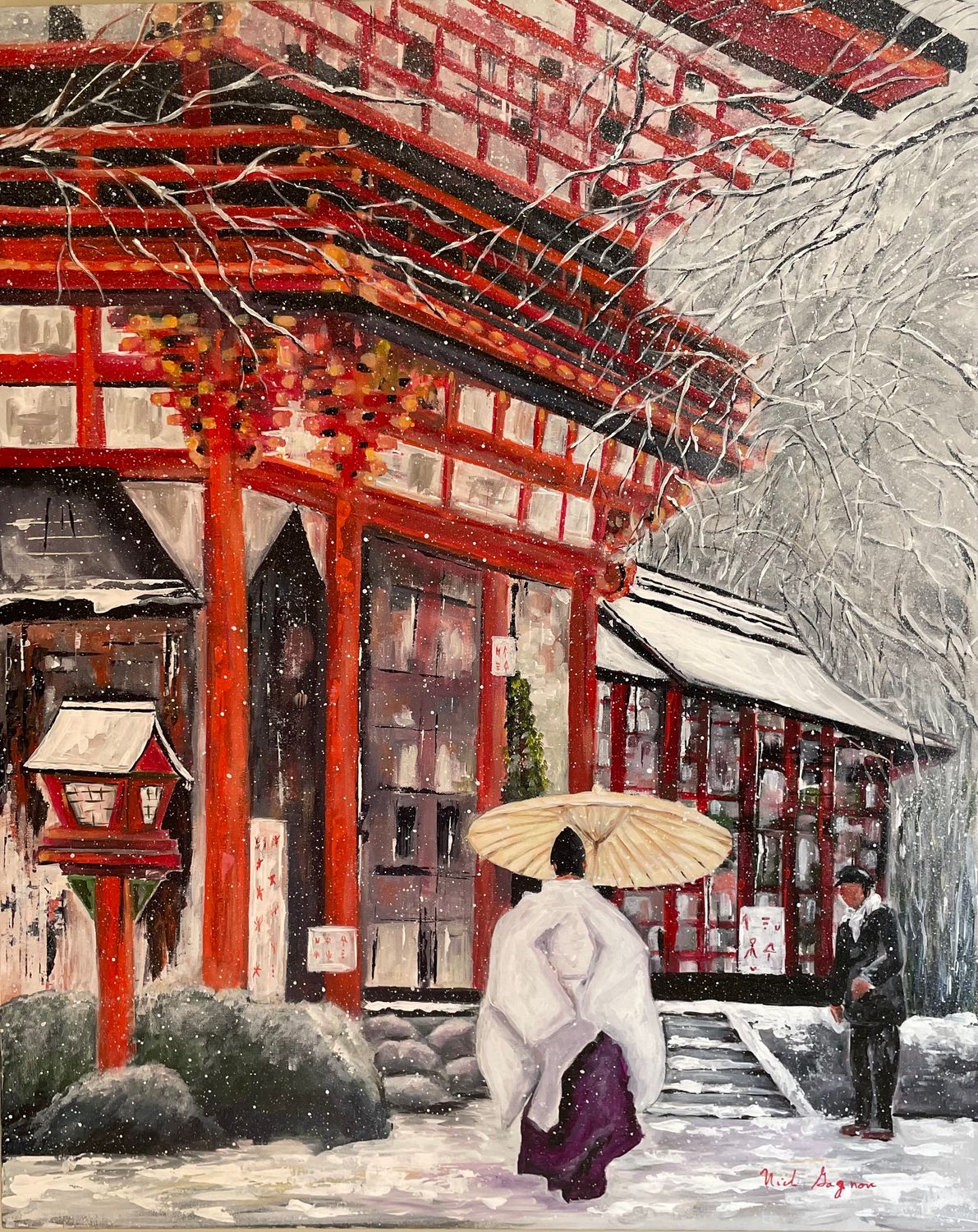 Temple sous la neige