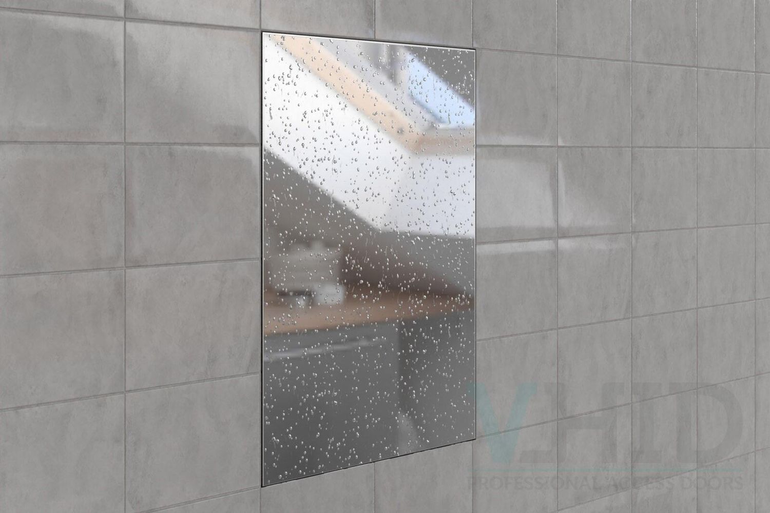 Aluminum hidden access door with mirror, mod. Incognita