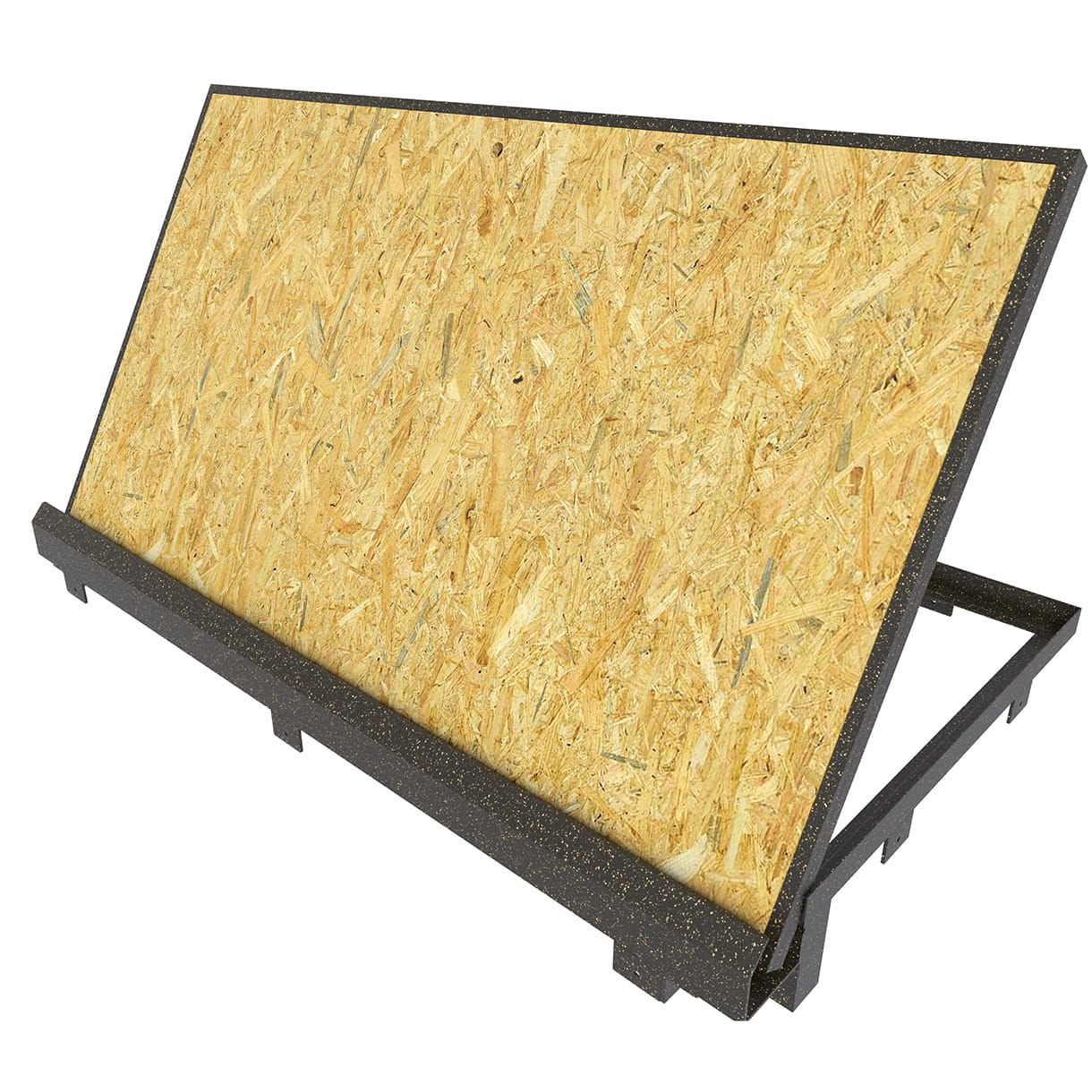 Hidden cellar door for hardwood or engineered wood flooring with gas springs and damper, mod. MARAUS, made of black steel