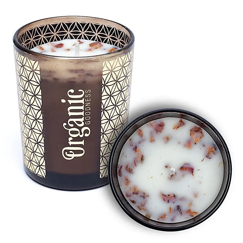 Organic Goodness geurkaars Roos &amp; Geranium