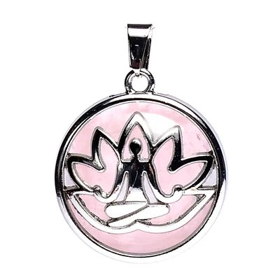 Hanger meditatie lotus met rozenkwarts