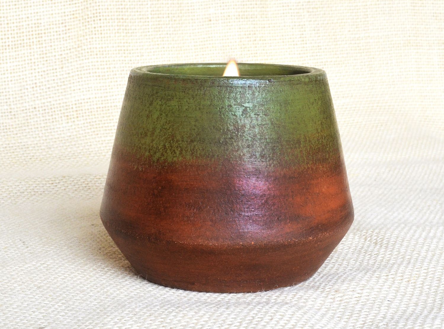 Hand-Painted Terracotta Soy-Coconut Candle, 13 oz., available in 3 Fragrances/Colors