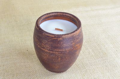 Hand-Painted Terracotta Soy-Coconut Candle, 8 oz, available in 3 Fragrances/Colors