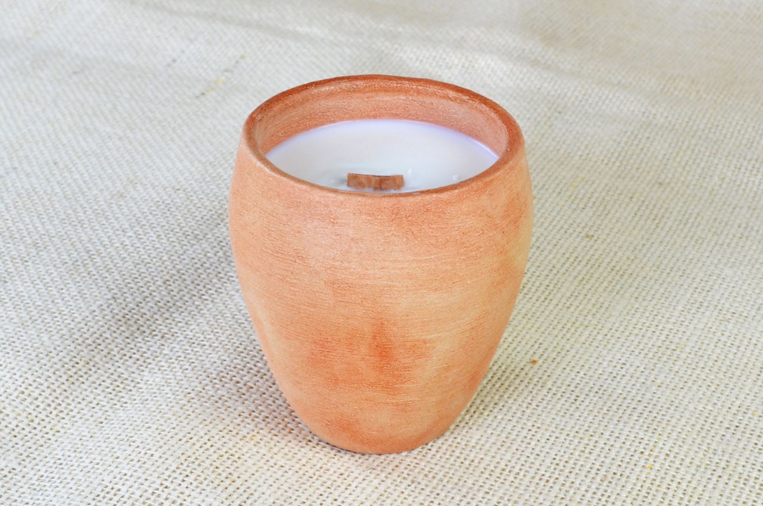 Hand-Painted Terracotta Soy-Coconut Candle, 8 oz., available in 3 Fragrances/Colors