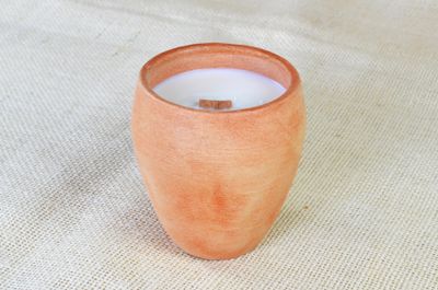 Hand-Painted Terracotta Soy-Coconut Candle, 8 oz., available in 3 Fragrances/Colors
