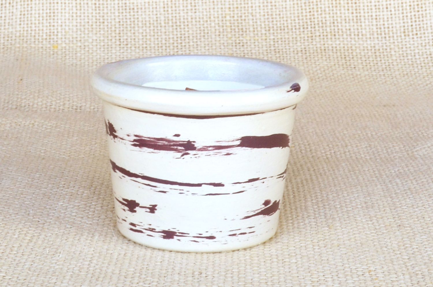 Hand-Painted Terracotta Soy-Coconut Candle, 4.5 oz, available in 4 Fragrances/Colors.