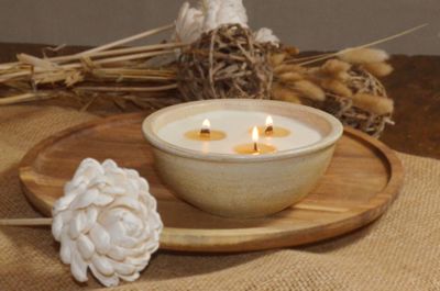 Hand-Painted Terracotta Soy-Coconut Candle, 10 oz, available in 2 Fragrances/Colors