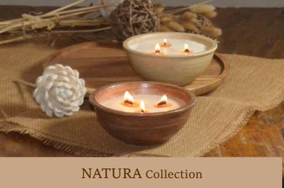 Hand-Painted Terracotta Soy-Coconut Candle, 10 oz, available in 2 Fragrances/Colors - NATURA Collection