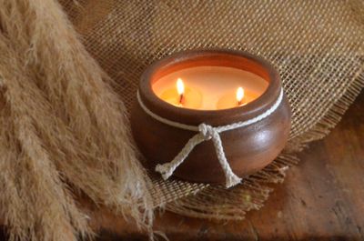 Hand-Painted Terracotta Soy-Coconut Candle, 10 oz., available in 3 Fragrances/Colors - OLLAS Collection
