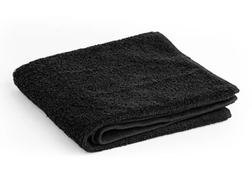 Schwarzes Duschtuch mit Stickerei