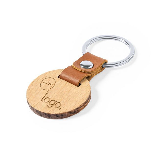 Porte-clés bois et cuir