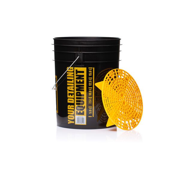 Bucket black 20l RINSE + separator yellow