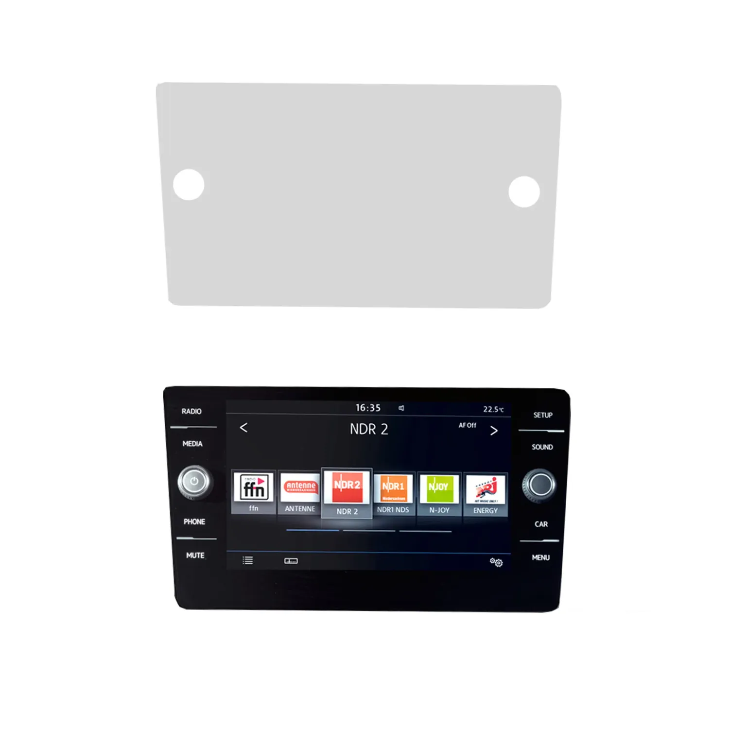 DISPRO Screenprotector Volkswagen Golf 7.5 – Matte Anti‑Fingerprint