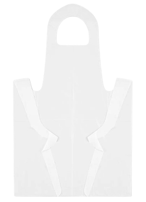 POLYETHYLENE APRON-WHT