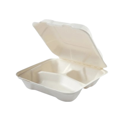 8x8 3 COMP BAGASSE CLAMSHELL