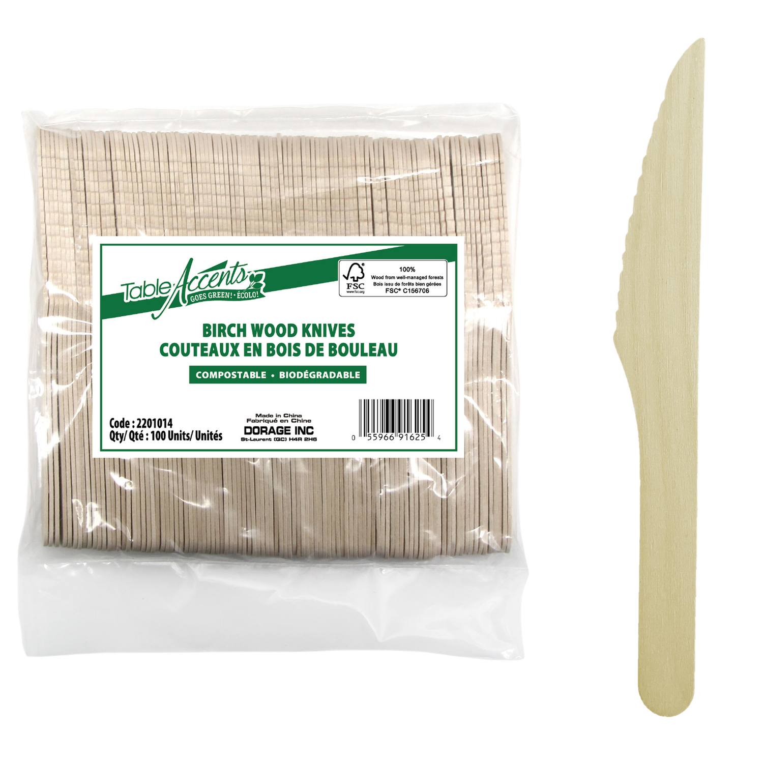 Birch Wood Knives - 165mm