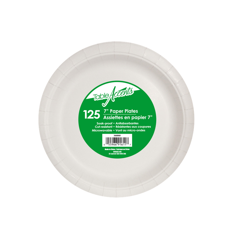 Paper Plates - 7” - Soak-proof