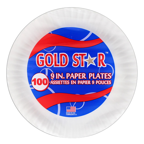 Paper Plates - 9” - Uncoated - White - 100Pk