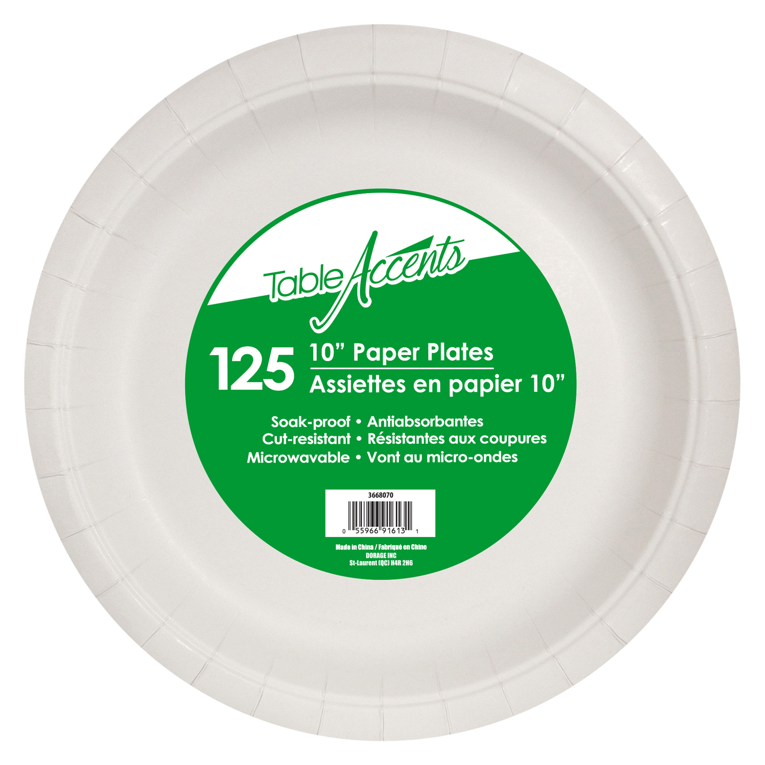 Paper Plates - 10” - Soak -Proof