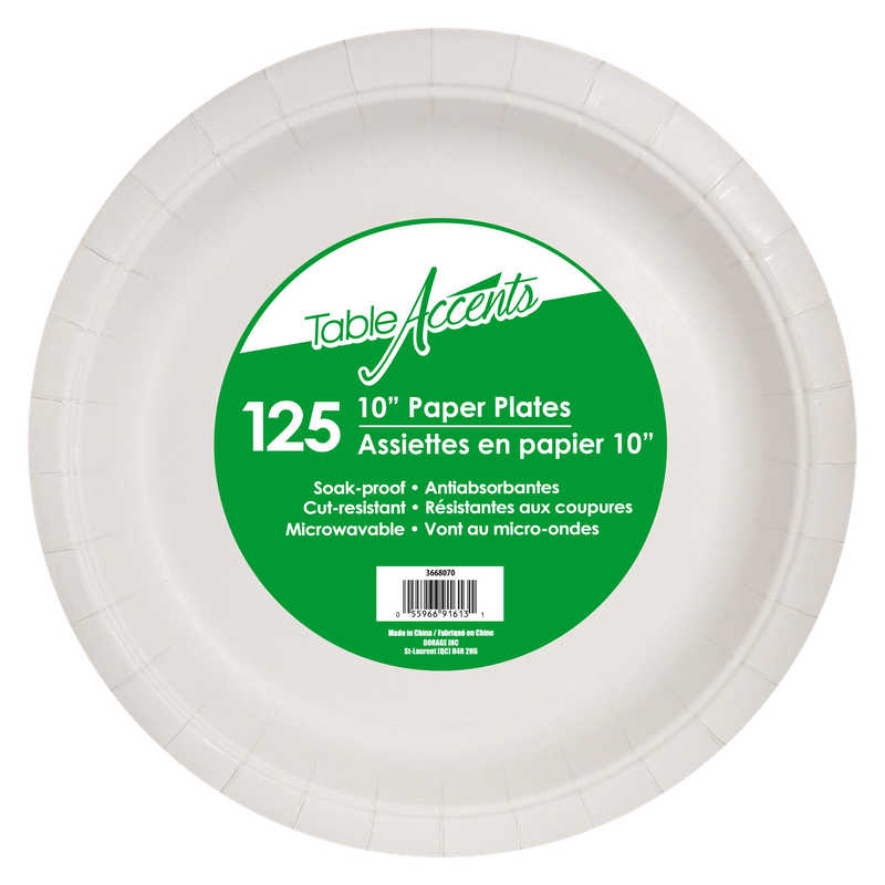 Paper Plates - 10” - Soak -Proof