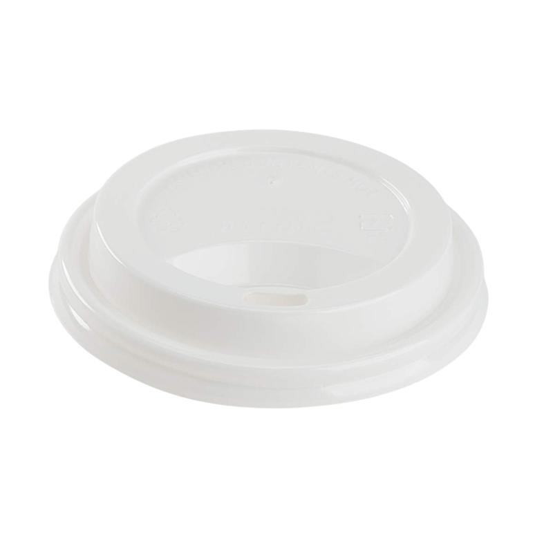 Polypropylene Dome Sipper Lids - 90mm dia. - For 10oz, 12oz, 16oz Cups - White