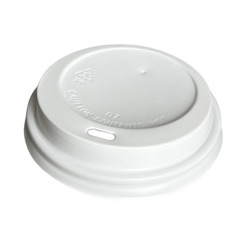 Polypropylene Dome Sipper Lids - 80mm dia. - For 8oz Cups - White