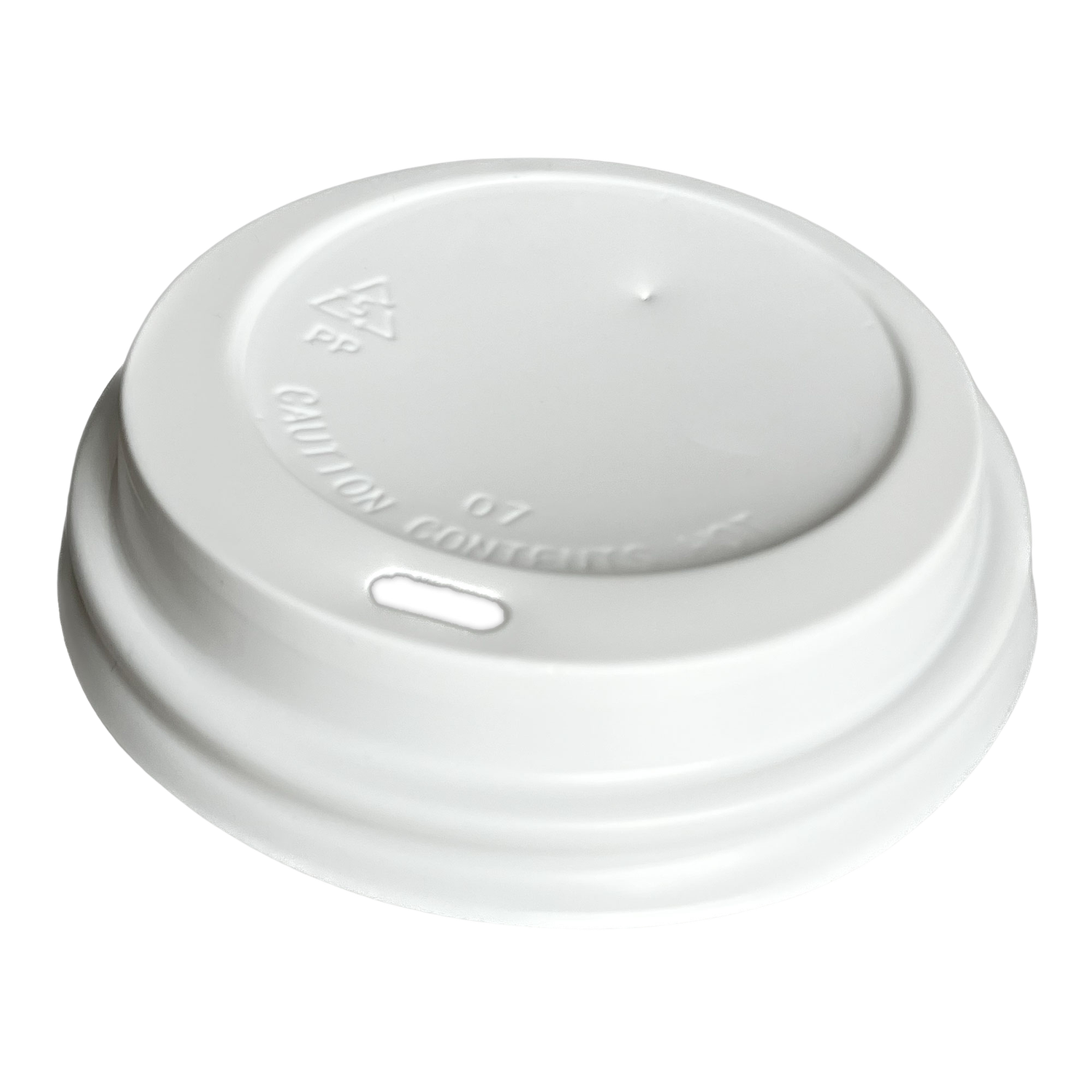 Polypropylene Dome Sipper Lids - 90mm Diameter - For 10oz, 12oz, 16oz Cups - White