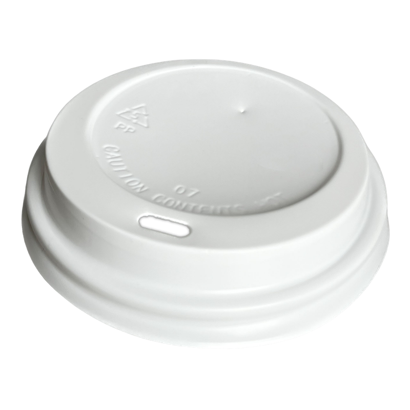 Polypropylene Dome Sipper Lids - 90mm Diameter - For 10oz, 12oz, 16oz Cups - White