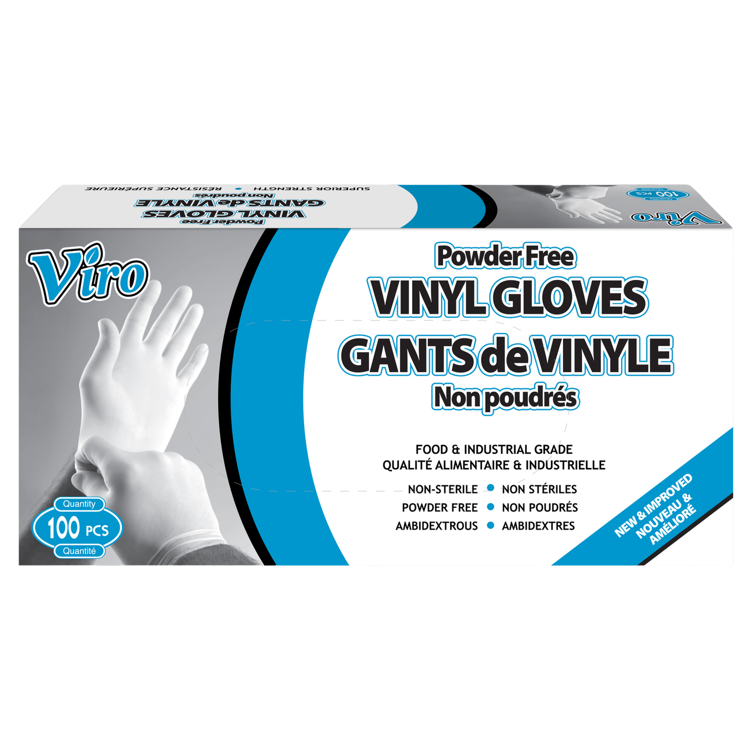 Vinyl Gloves - Powder Free - Food &amp; Industrial Grade - 100Pk, Size: S