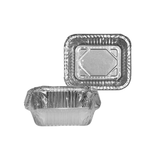 Oblong Aluminum Containers - 14.5cm x 12cm x 4.3cm - 1lb
