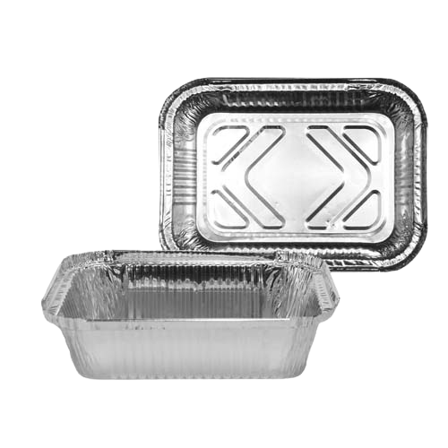 Oblong Aluminum Containers - 18cm x 13.5cm x 4.5cm - 1.5lbs