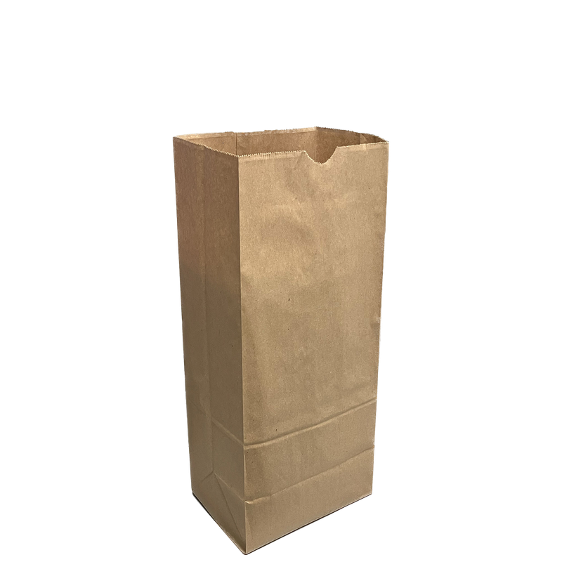 Paper Grocery Bags  - 6.125” x 4” x 12.4” - 8lb - DD30 - Kraft