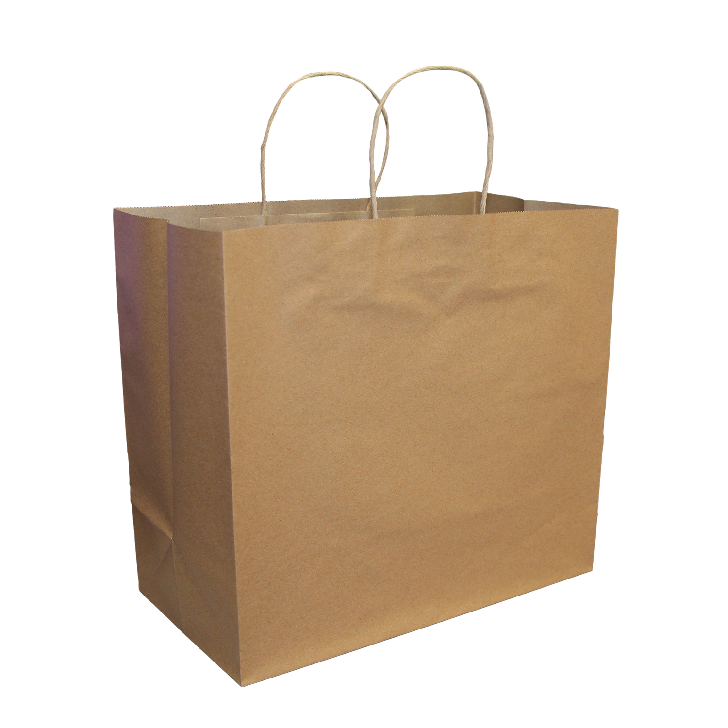 Paper Shopping Bags with Twisted Handles - 13” x 6” x 15” - Kraft