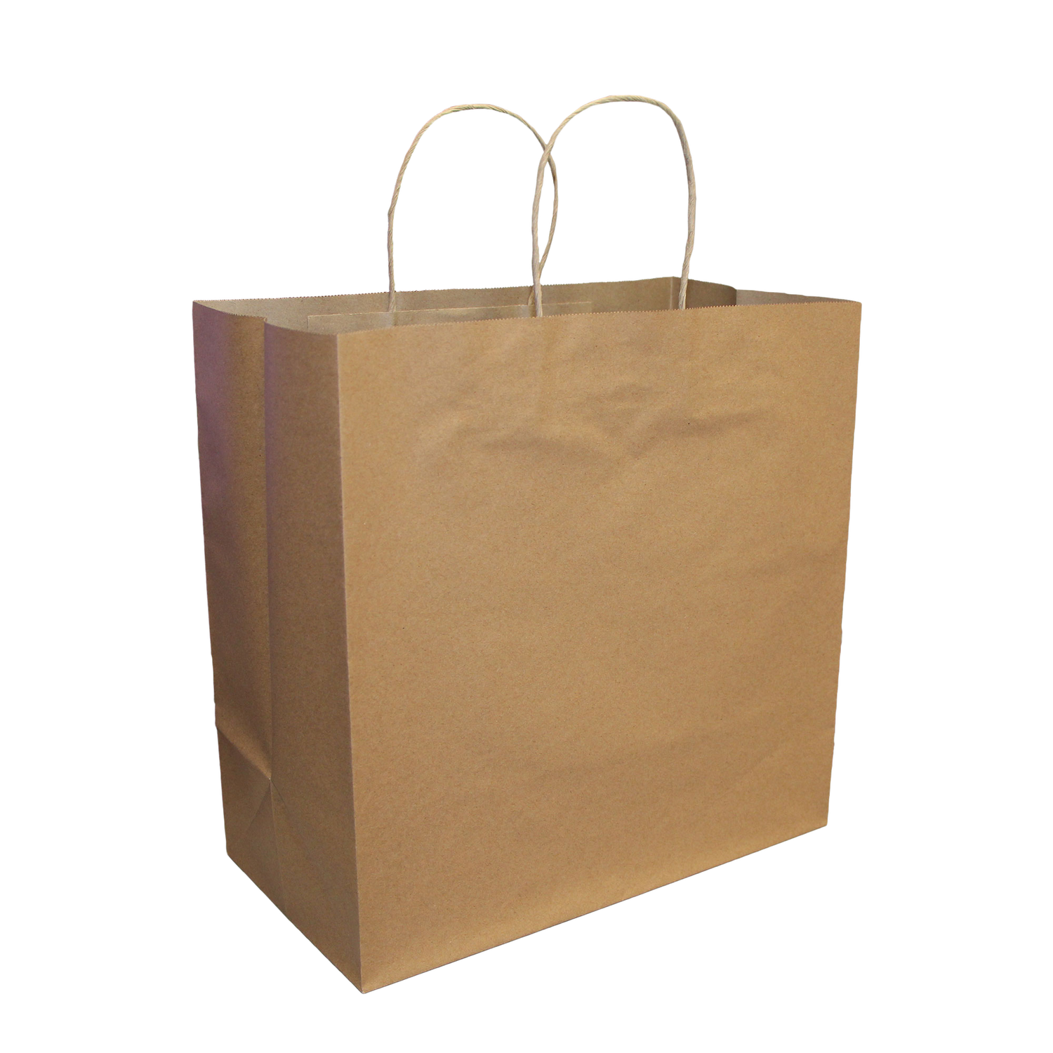Paper Shopping Bags with Twisted Handles - 13” x 7” x 13” - Kraft