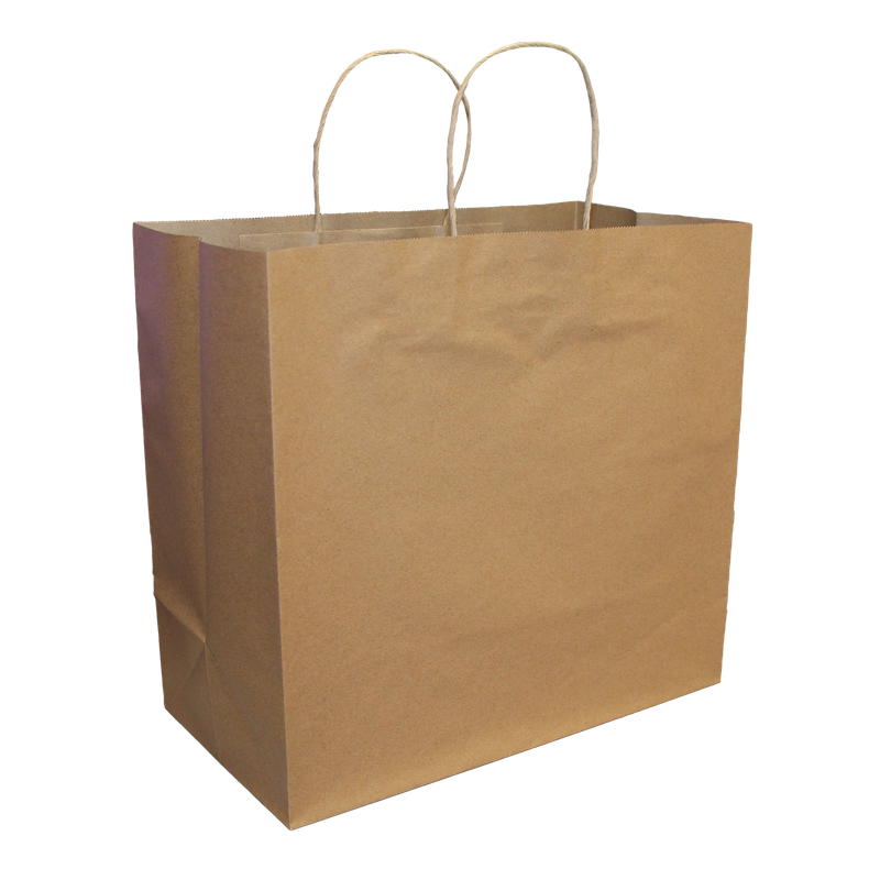 Paper Shopping Bags with Twisted Handles - 14” x 10” x 15.5” – Kraft