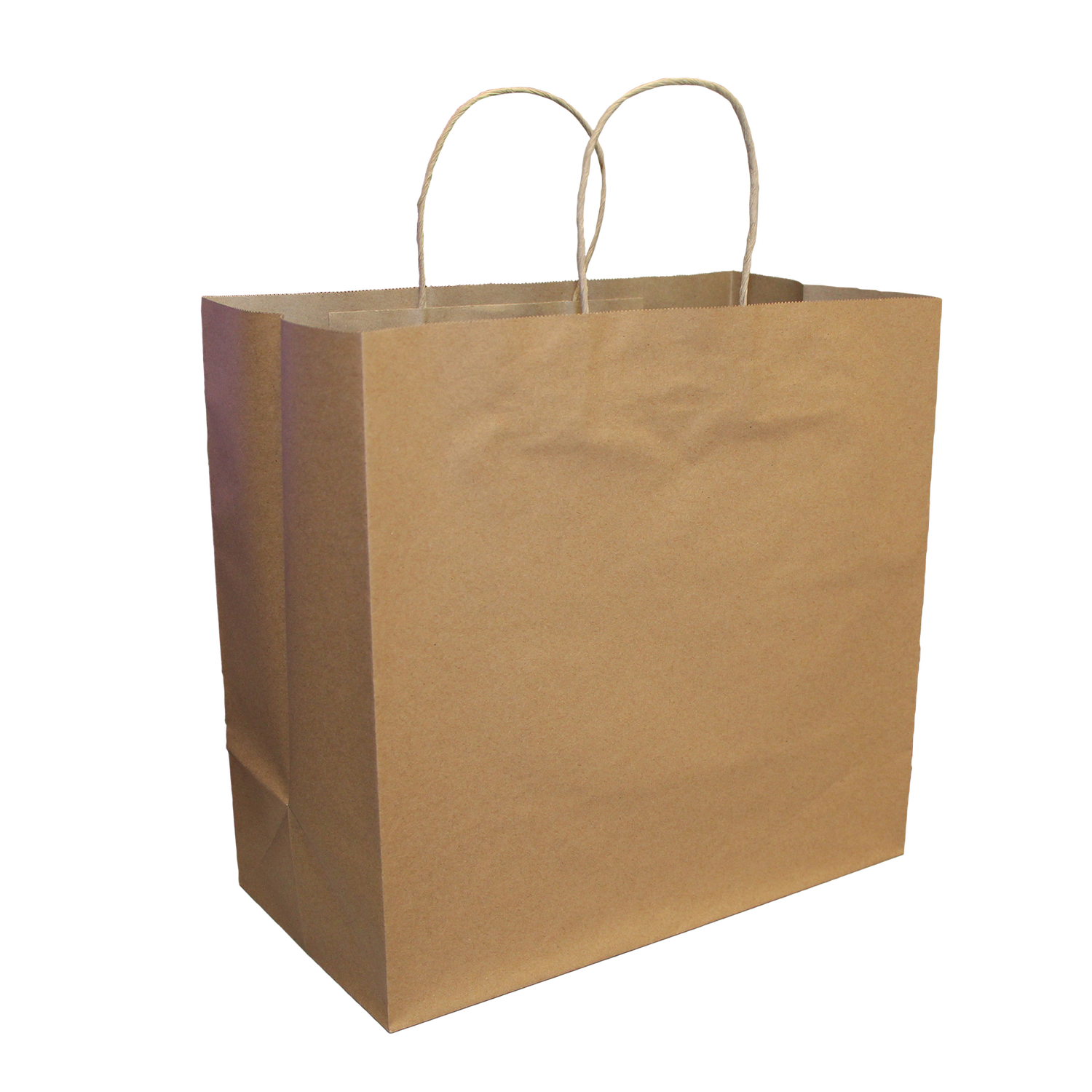 Paper Shopping Bags with Twisted Handles - 13” x 9.5” x 12” - Kraft