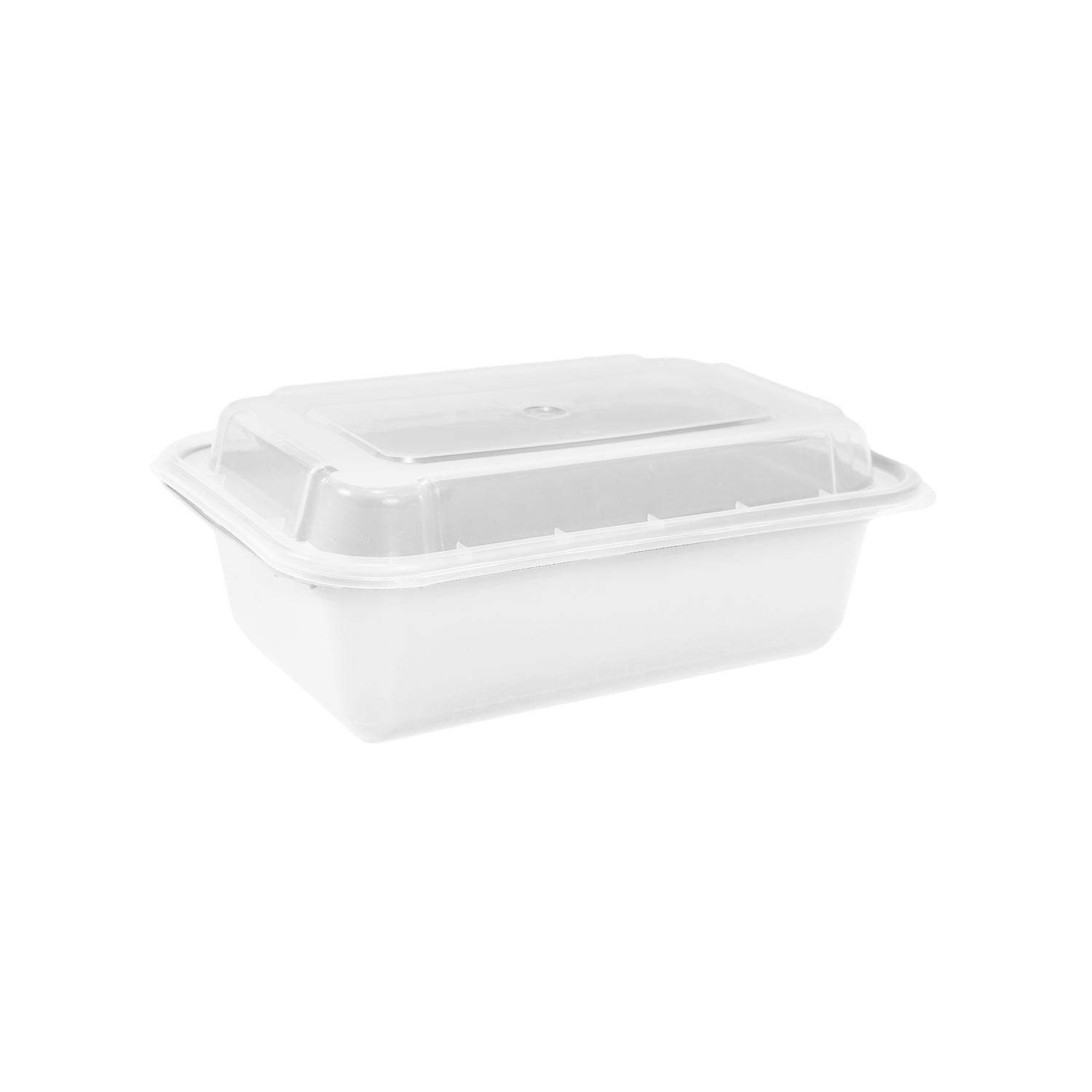 Plastic Containers with Lids - 16oz - Rectangular - White