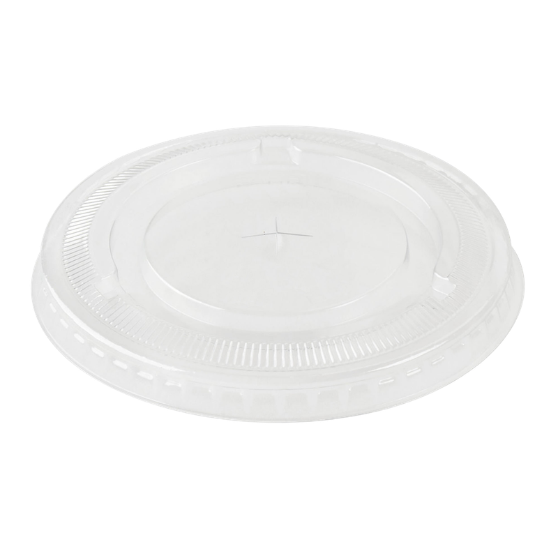 Polyethylene lid with straw slot - 80mm dia. - For 8oz Cups - Clear