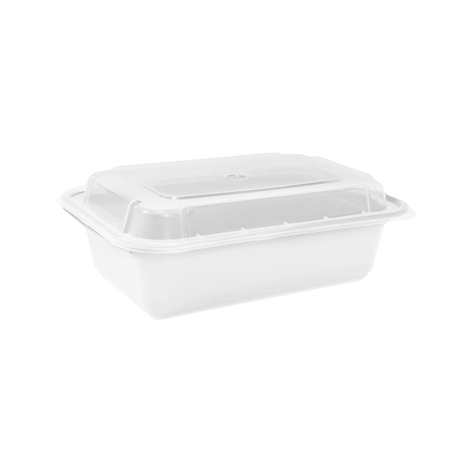 Plastic Containers with Lids - 24oz - Rectangular - White
