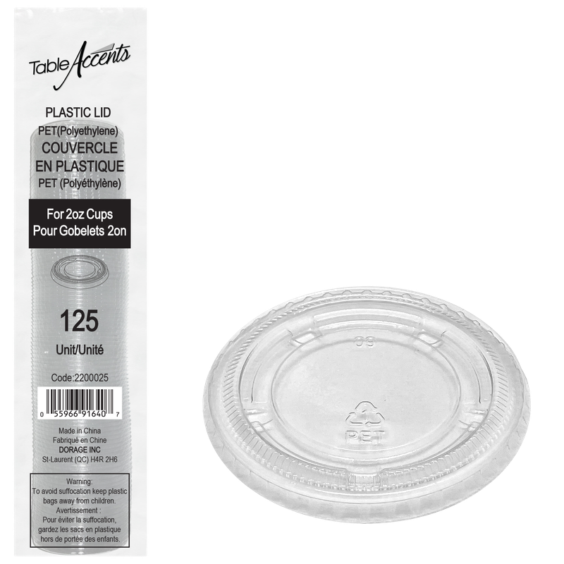 Polyethylene Portion Cup Lid  - For 1.5oz &amp; 2oz Containers - Clear