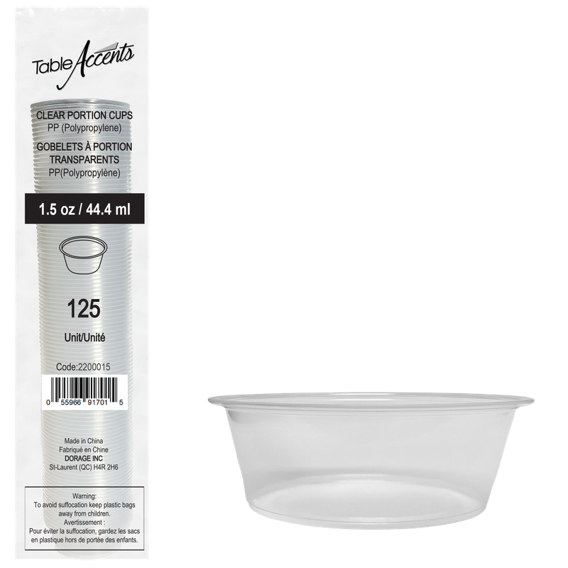 Polypropylene Portion Cup - 1.5oz - Clear