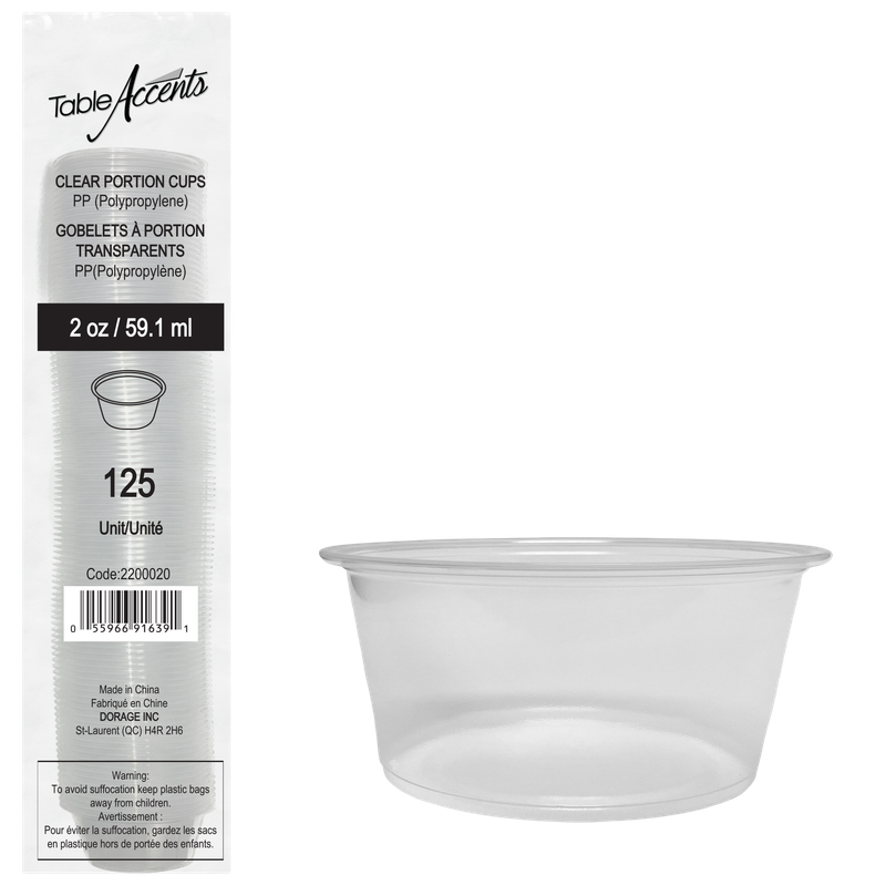 Polypropylene Portion Cup - 2oz - Clear