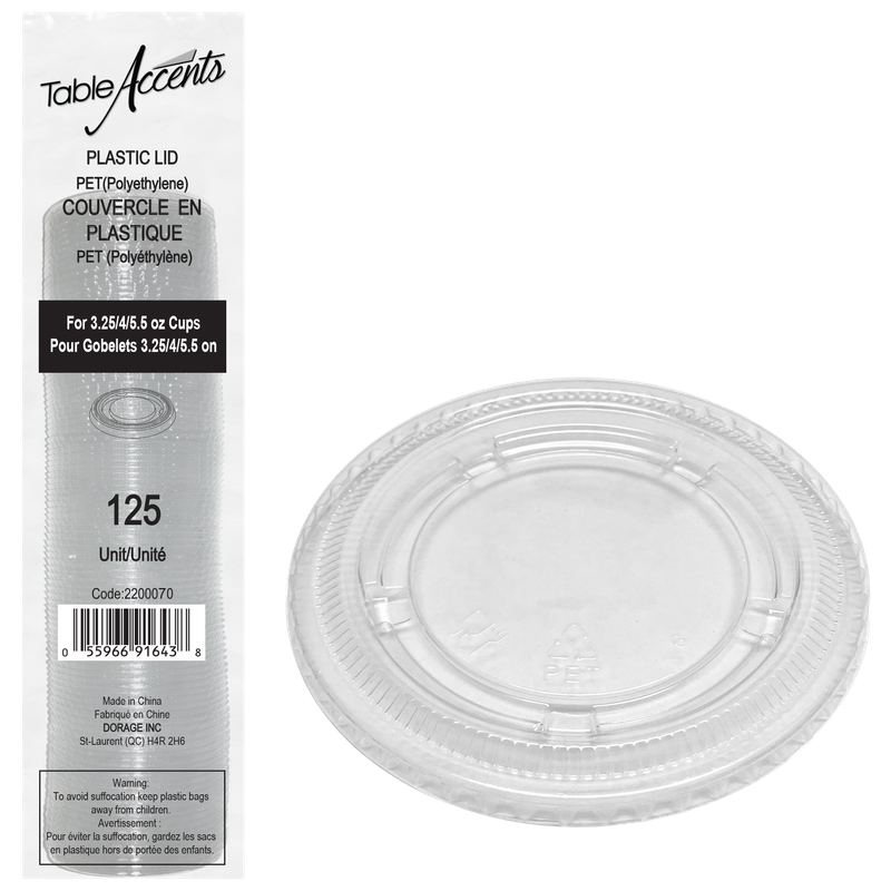 Polyethylene Portion Cup Lid  - For 3.25oz &amp; 4oz Containers - Clear