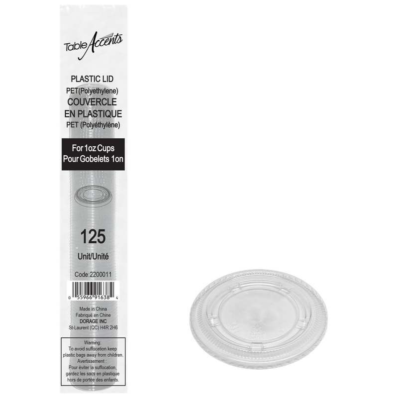 Polyethylene Portion Cup Lid  - For 1oz Container - Clear